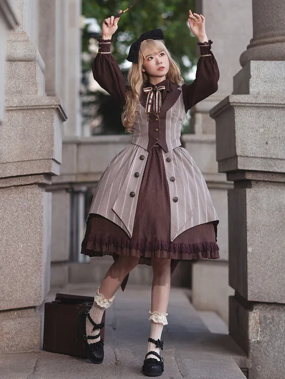 Gothic Lolita Skirt Infanta Coffee Brown Lolita Skirts